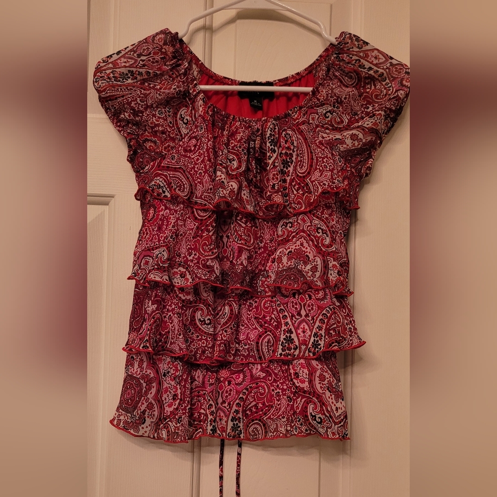 Paisley red blouse